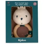 Kaloo FSC Wood Ring Baby Rattle – Rabbit Plush Soft Toy with Bell, K216000