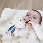 Kaloo FSC Wood Ring Baby Rattle – Rabbit Plush Soft Toy with Bell, K216000