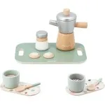 Janod Wooden Italian Coffee Set – Pretend Play Toy for Kids 2+, J06630