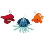 Janod Seafoam Paddlers – 3 Sea Creature Bath Toys for Kids, J04731