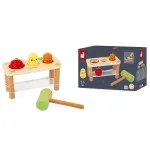 Janod Farm Tap Tap Vegetables J03309 – Wooden Hammer Game for Toddlers (12m+)