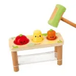 Janod Farm Tap Tap Vegetables J03309 – Wooden Hammer Game for Toddlers (12m+)