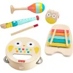 Fisher-Price Toddler Musical Instrument Set – 6-Piece Wooden Toy Collection