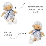 Kaloo Eli Soft Fabric Doll – 25cm Tendresse Rag Doll with Gift Ribbon for Baby Gift UK K200012