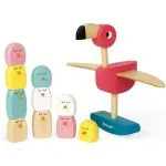 Janod Zigolos Flamingo Wooden Toy – Concentration & Balance Game Ages 3+