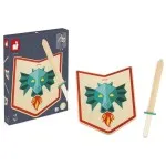 Janod Dragon Knight Wooden Pretend Play Set | Shield & Sword for Children 3+