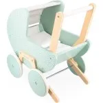 Janod FSC Wooden Doll Pram | Zen Stroller Toy with Blanket & Pillow Set