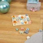 Janod Sweet Cocoon Alphabet Learning Puzzle | Interactive Wooden Toy for Toddlers UK J04412