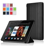 Smart Slim Case for All-New Amazon Fire 7 4th Gen 2014 Release PU Leather Ultra Lightweight Shell Trifold Stand Protective Cover with Auto Wake/Sleep Function,Black