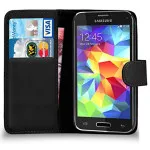 Samsung S5 Mini Protective Wallet Case – Leather Flip with Stand Support