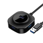 4-Port USB 2.0 Hub Round Mini Splitter – Hi-Speed Data Sync for PC & Laptop UK