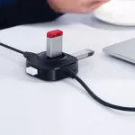 4-Port USB 2.0 Hub Round Mini Splitter – Hi-Speed Data Sync for PC & Laptop UK