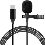 Type C Microphone Lavalier Omnidirectional Condenser Lapel Mini Microphone, Compatible with Android Phones/YouTube/Interview/Vlog Livestream