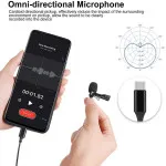 Type C Microphone Lavalier Omnidirectional Condenser Lapel Mini Microphone, Compatible with Android Phones/YouTube/Interview/Vlog Livestream