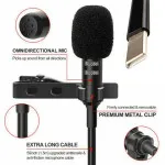 Type C Microphone Lavalier Omnidirectional Condenser Lapel Mini Microphone, Compatible with Android Phones/YouTube/Interview/Vlog Livestream