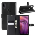 alcatel 3v (2019) in  Black - with Magnetic Closure, Stand Function and Card Slot - Wallet Heavy Duty Protective Shock Resistant Flip Cover Wallet Case Cover Pouch PU Leather Flip