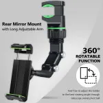 Phone Car Holder 360 Rotating Rear View Mirror Phone Mount Universal Holder for All Smartphones