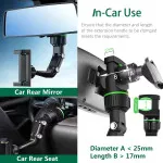 Phone Car Holder 360 Rotating Rear View Mirror Phone Mount Universal Holder for All Smartphones