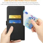 Xiaomi 12 Case UK (2022) Wallet Faux Leather Flip Case Card Slots Secure Magnetic Closure (Black)