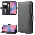 Oppo A5 (AX5) (2018) in  Black - with Magnetic Closure, Stand Function and Card Slot - Wallet Heavy Duty Protective Shock Resistant Flip Cover Wallet Case Cover Pouch PU Leather Flip