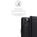 iPhone 14 Pro Wallet Case (2022) Magnetic Flip Closure, Stand Function and 2 Card Slot PU Leather Cover (Black)