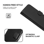 iPhone 14 Plus Wallet Case (2022) Black Leather Stand Function and Card Slot PU Flip Cover