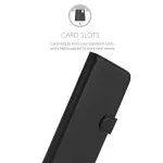 iPhone 14 Plus Wallet Case (2022) Black Leather Stand Function and Card Slot PU Flip Cover