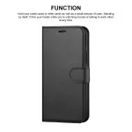 iPhone 13 Pro Max Wallet Case (2022) Dual Pocket Flip Leather Stand Function PU Black