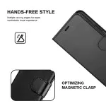 iPhone 13 Pro Max Wallet Case (2022) Dual Pocket Flip Leather Stand Function PU Black