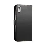 iPhone XR Wallet Case (2018) Credit Card Slots Flip Magnetic Leather Cover Black