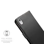 iPhone XR Wallet Case (2018) Credit Card Slots Flip Magnetic Leather Cover Black