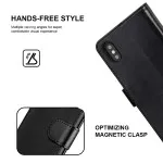 iPhone X Wallet Case (2017) Magnetic Strip Flip Leather Card Slots Cover Black