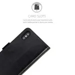 iPhone X Wallet Case (2017) Magnetic Strip Flip Leather Card Slots Cover Black
