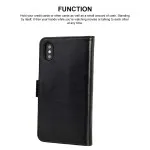 iPhone X Wallet Case (2017) Magnetic Strip Flip Leather Card Slots Cover Black