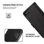 iPhone 8 Plus Wallet Case (2017) Leather Flip Magentic Cover With Card Slots Black