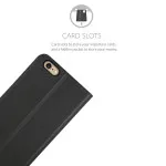 iPhone 6s Wallet Case (2015) Leather Magnetic Strip Flip Leather Cover Black