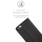 iPhone 6s Wallet Case (2015) Leather Magnetic Strip Flip Leather Cover Black