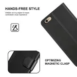 iPhone 6s Wallet Case (2015) Leather Magnetic Strip Flip Leather Cover Black