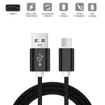 USB to Type C Cable UK Braided Type C Fast Charging Lead USB Data Cable For All Type C Devices