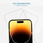 iPhone 15 Pro Max Screen Protector Crystal Clear 2 Pack Tempered Glass