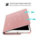 iPad 10.2 8th Gen Case UK 360 Bling Rose For (A2428, A2429, A2430) 2020 Magnetic Flip Cover