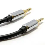 Audio Cable Lead Black AUX 1m PRO BLACK 3.5mm Jack Male to Male Stereo Headphone