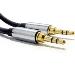 Audio Cable Lead Black AUX 1m PRO BLACK 3.5mm Jack Male to Male Stereo Headphone