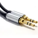 Audio Cable Lead Black AUX 1m PRO BLACK 3.5mm Jack Male to Male Stereo Headphone