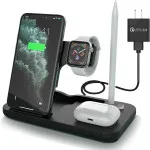 4 in 1 15w Wireless Fast Charging Stand For iPhone For Apple Watch AirPods Apple Pencil