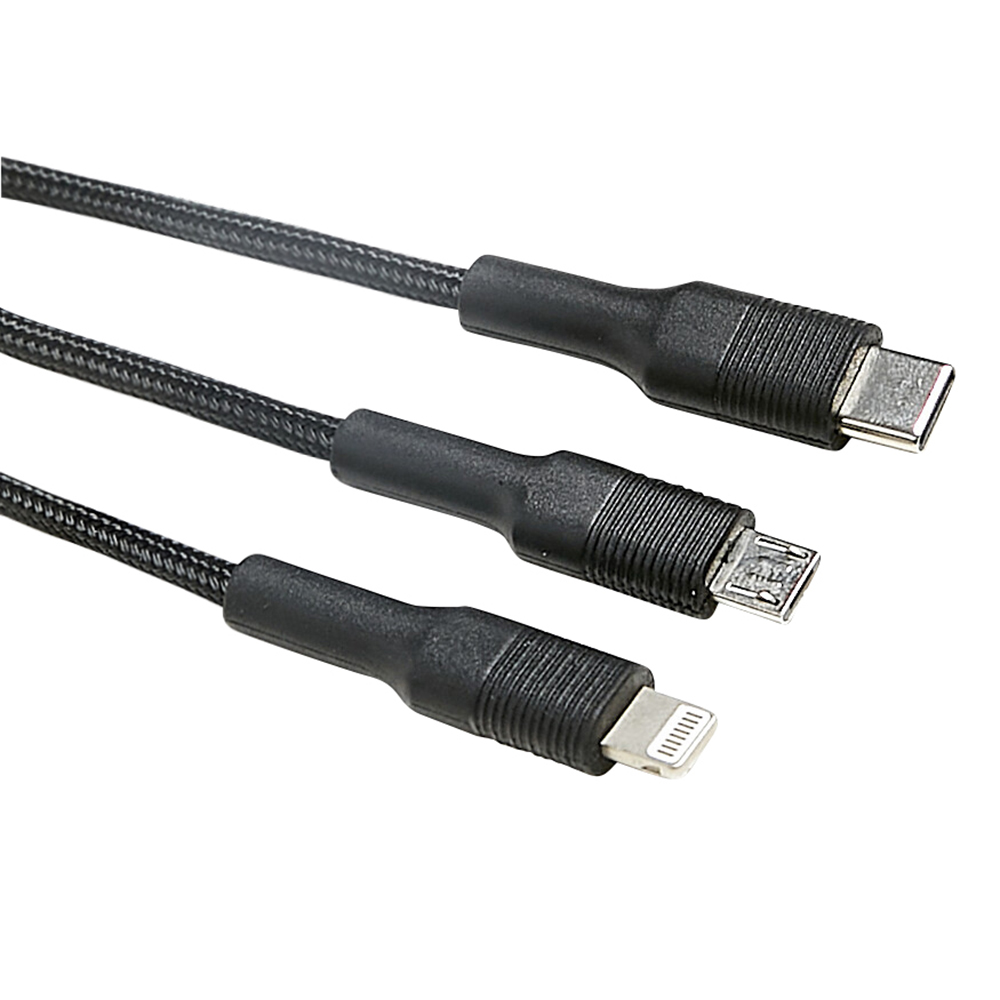 3 in 1 usb cabel black