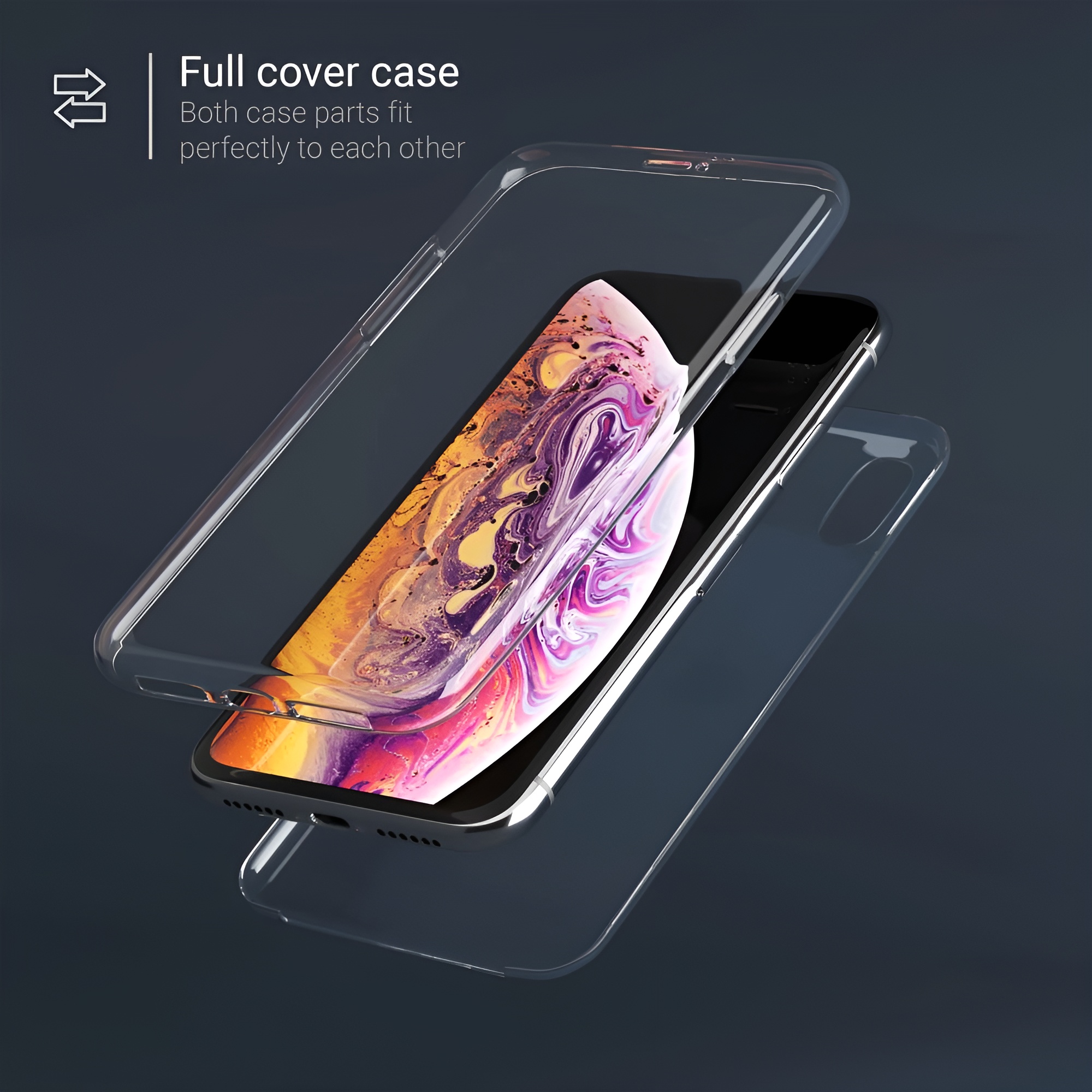 Soft Silicone 360 TPU PC Case For iPhone XS Max