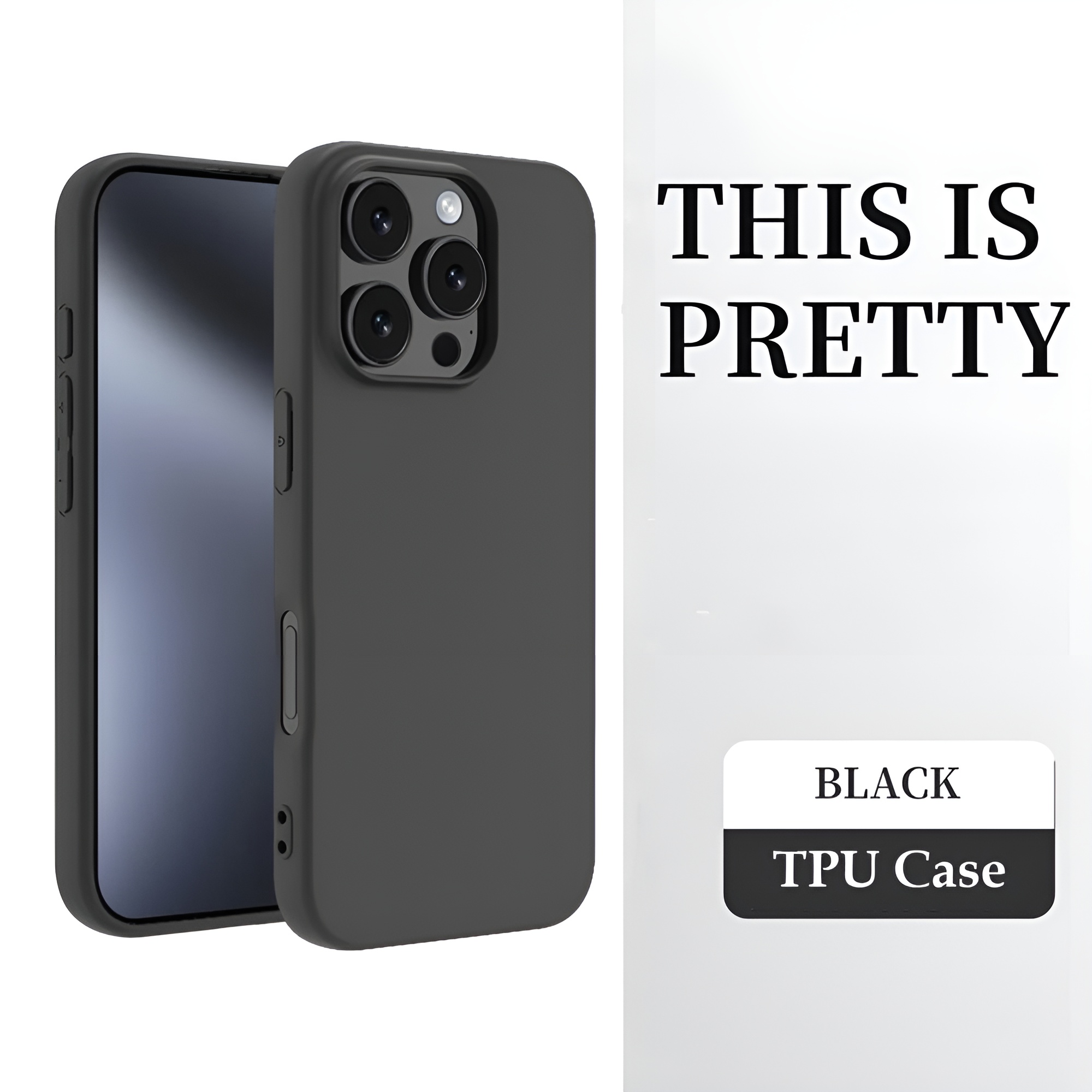 Black TPU Case For iPhone 16 Pro Max