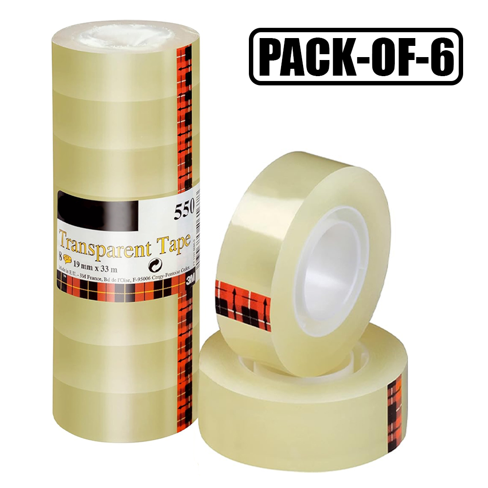 Transparent Clear Tape Pack of 6 Rolls