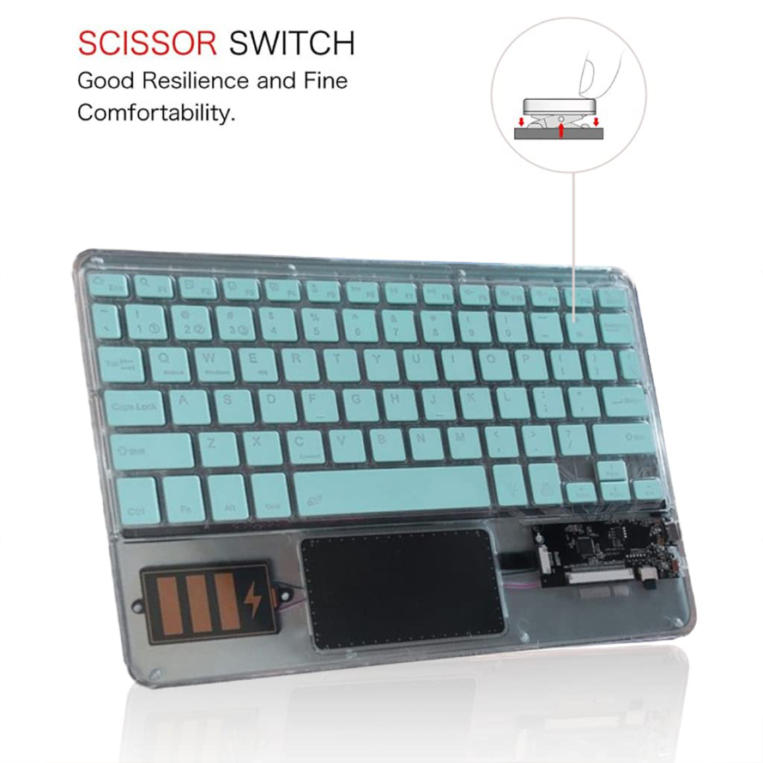 Compact Bluetooth Keyboard with Integrated Trackpad